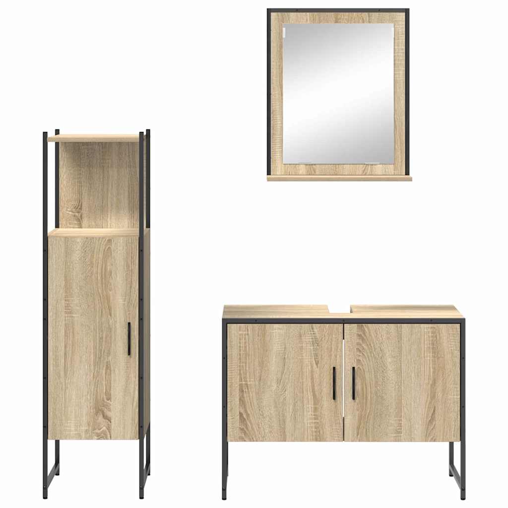 Ensemble de mobilier de salle de bain 3 pc Marron - XIOS