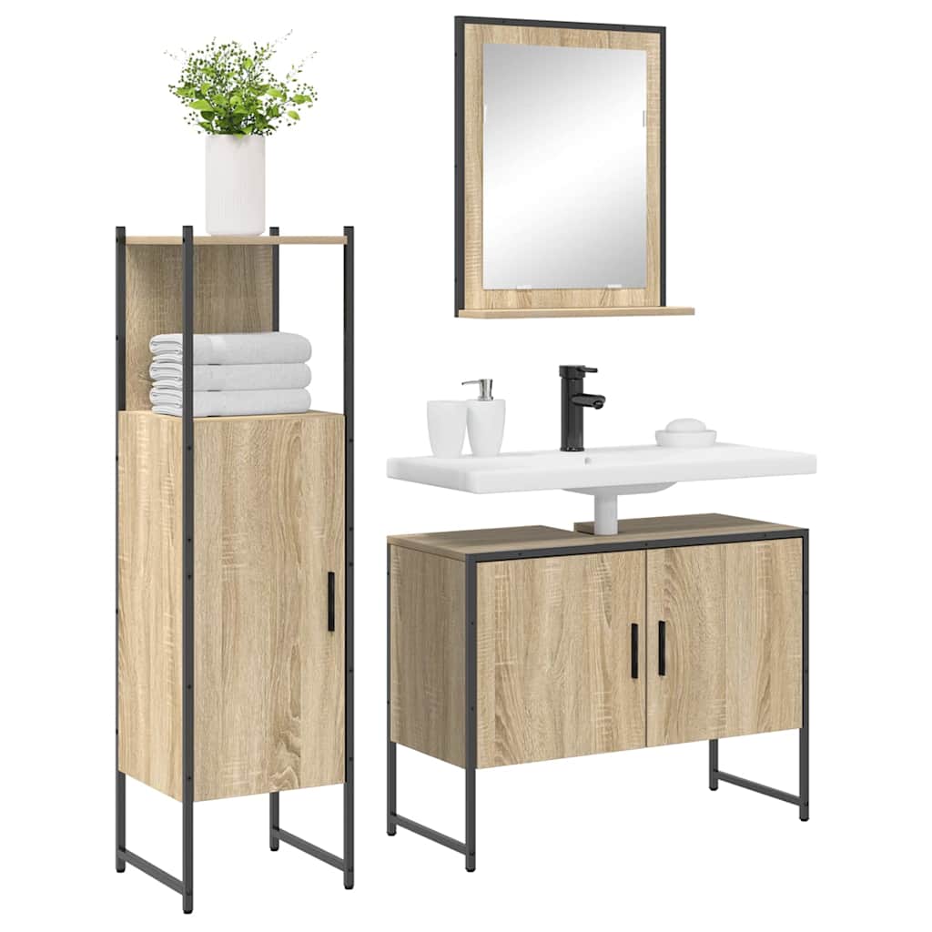 Ensemble de mobilier de salle de bain 3 pc Marron - XIOS