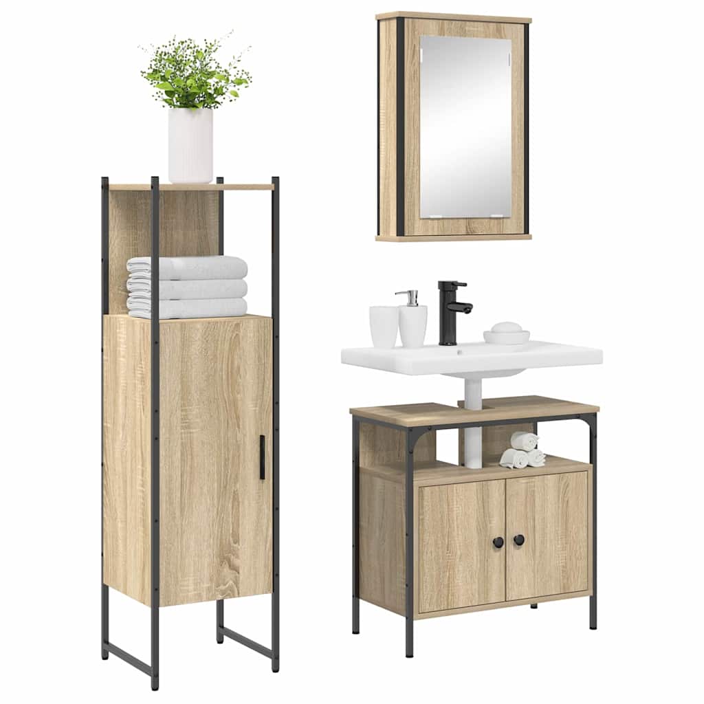 Ensemble de mobilier de salle de bain 3 pc Marron - XIOS