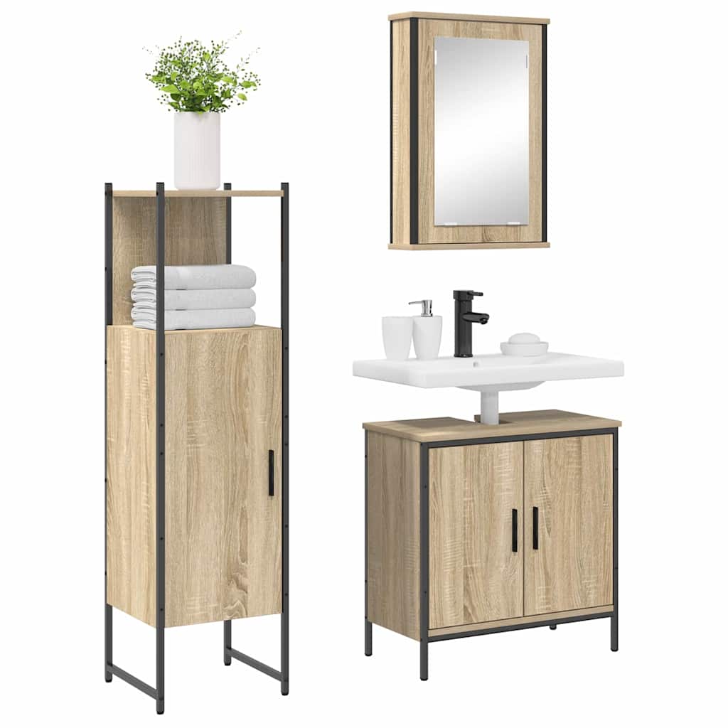 Ensemble de mobilier de salle de bain 3 pc Marron - XIOS