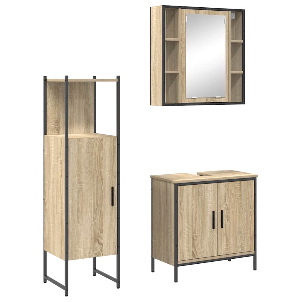 Ensemble de mobilier de salle de bain 3 pc Marron - XIOS