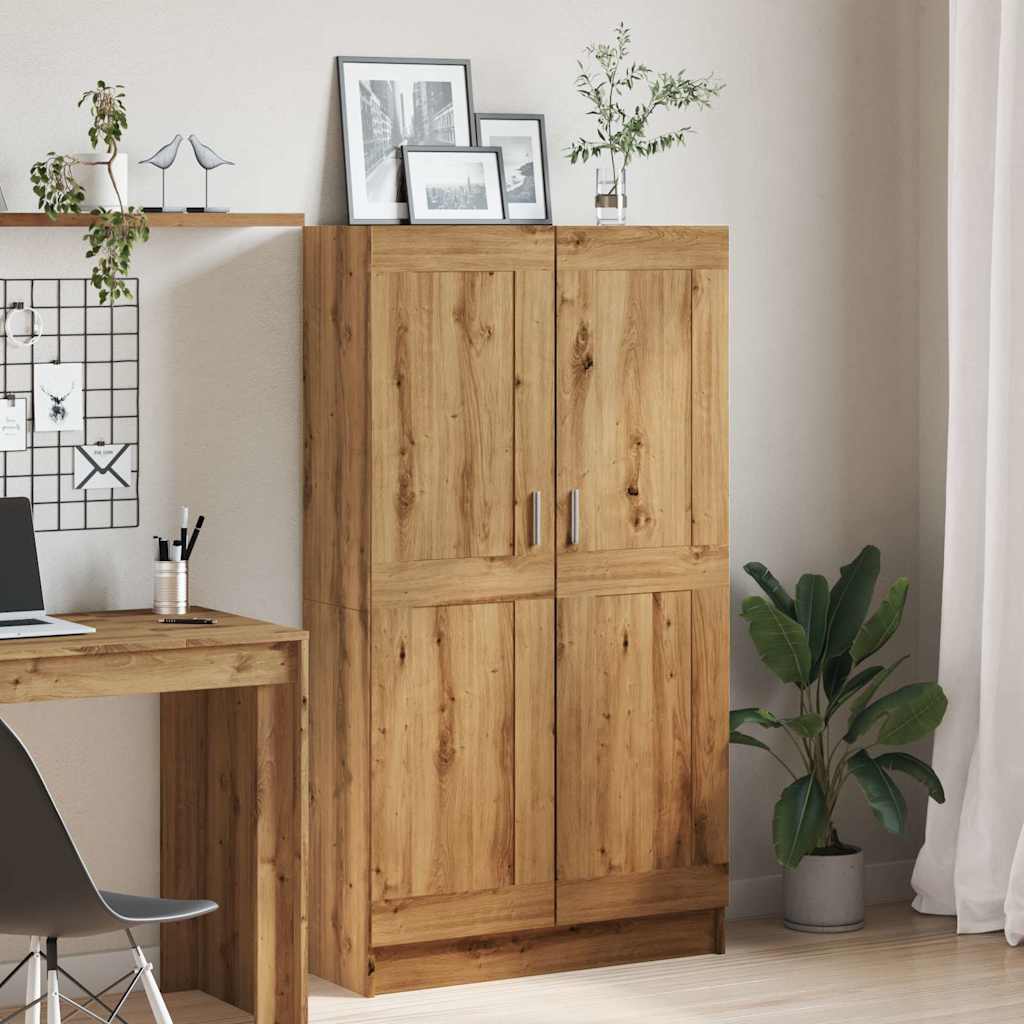 Bibliothèque chêne artisanal 82,5x30,5x150 cm bois d'ingénierie - XIOS