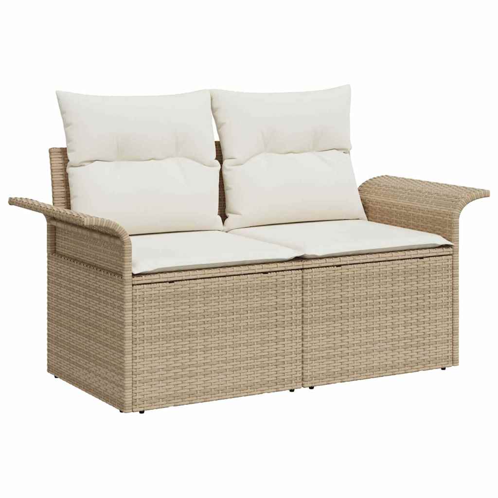 Ensemble de canapé de jardin 9 pcs Beige Poly rotin