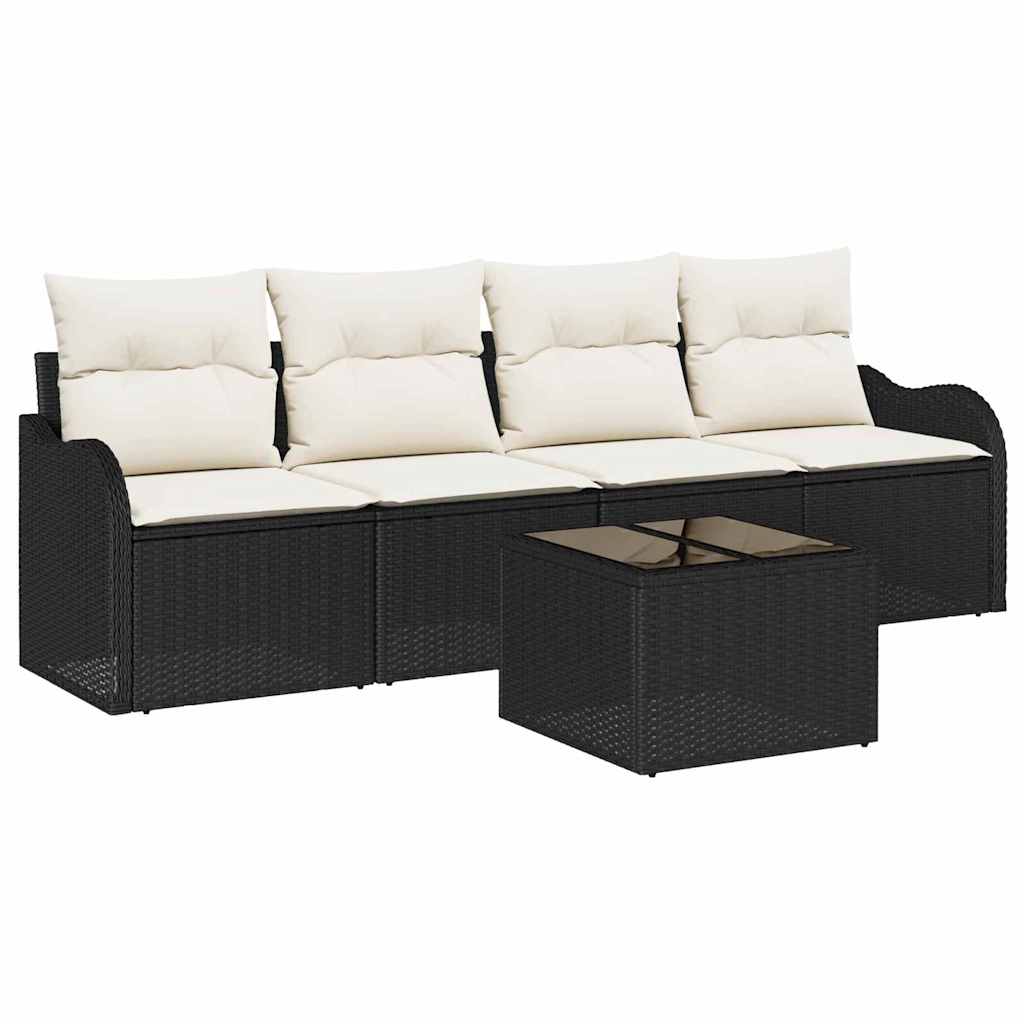 Ensemble de canapé de jardin Noir polyrotin