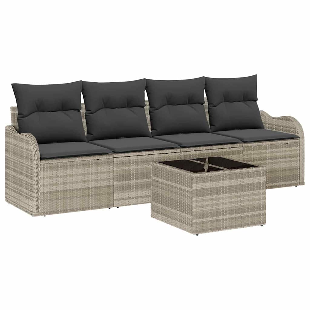 Ensemble de canapé de jardin Gris clair polyrotin