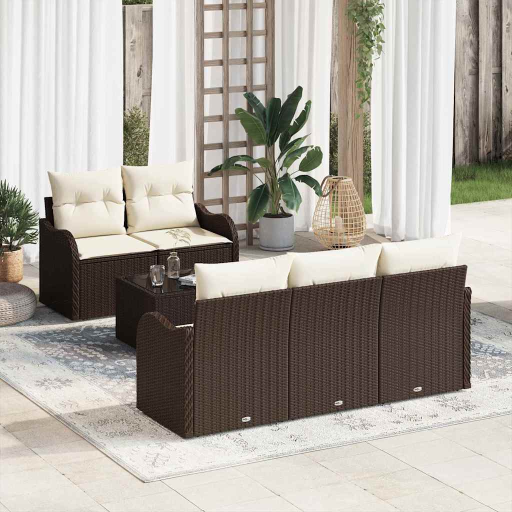 Ensemble de canapé de jardin Marron polyrotin