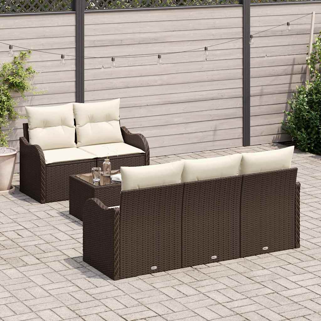 Ensemble de canapé de jardin Marron polyrotin