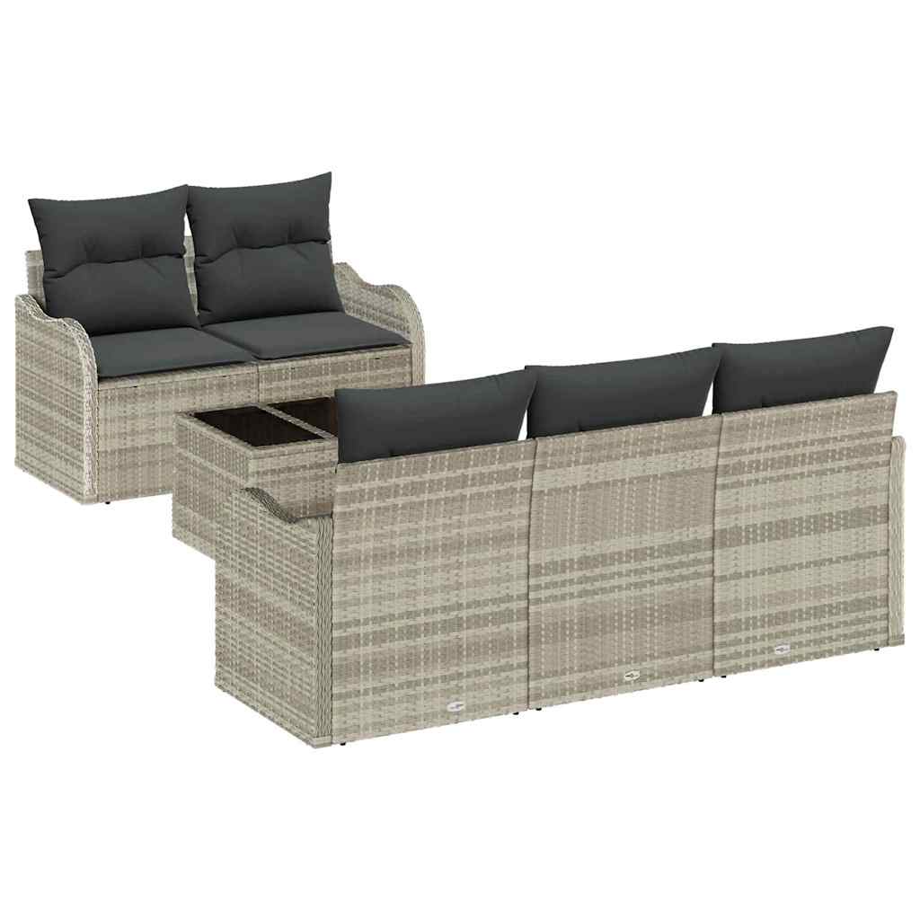 Ensemble de canapé de jardin Gris clair polyrotin