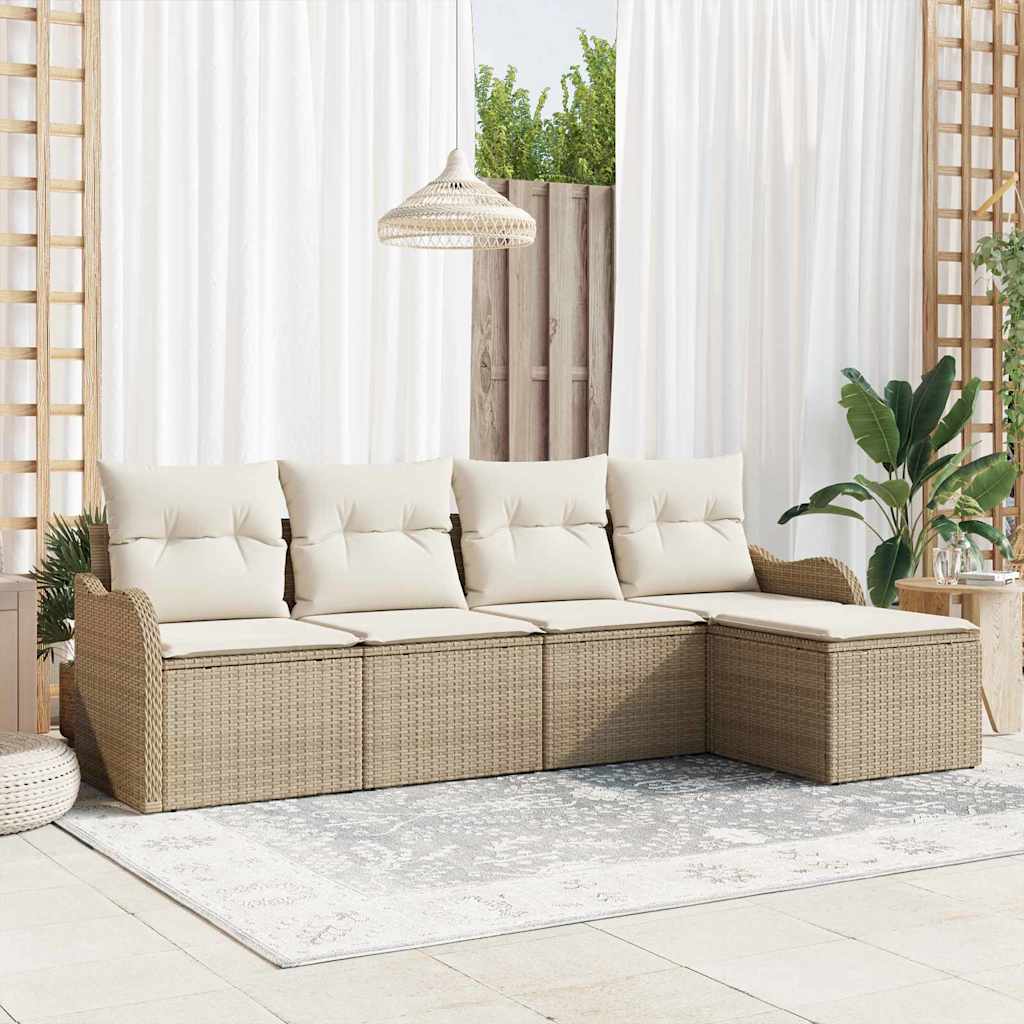 Ensemble de canapé de jardin Beige polyrotin