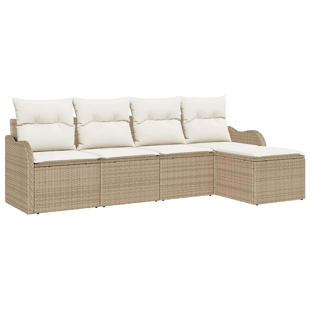 Ensemble de canapé de jardin Beige polyrotin