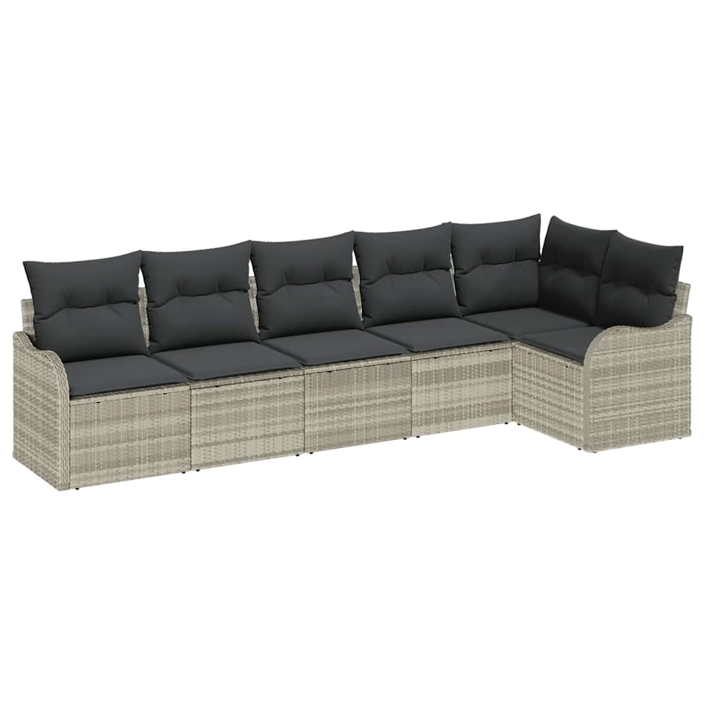 Ensemble de canapé de jardin Gris clair polyrotin