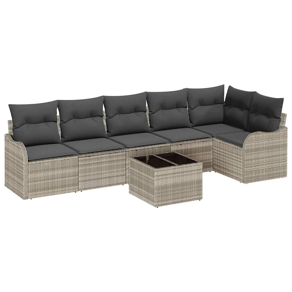 Ensemble de canapé de jardin Gris clair polyrotin