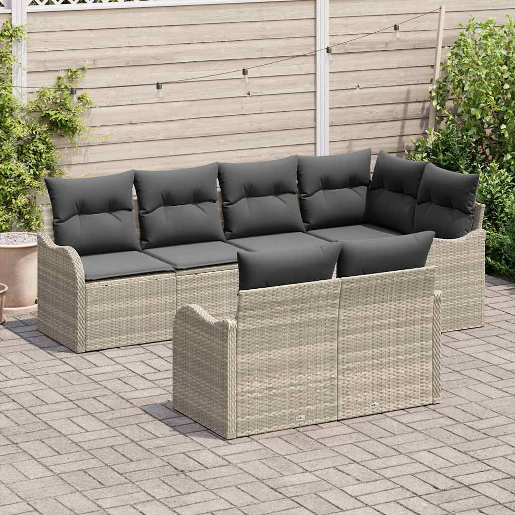 Ensemble de canapé de jardin Gris clair polyrotin