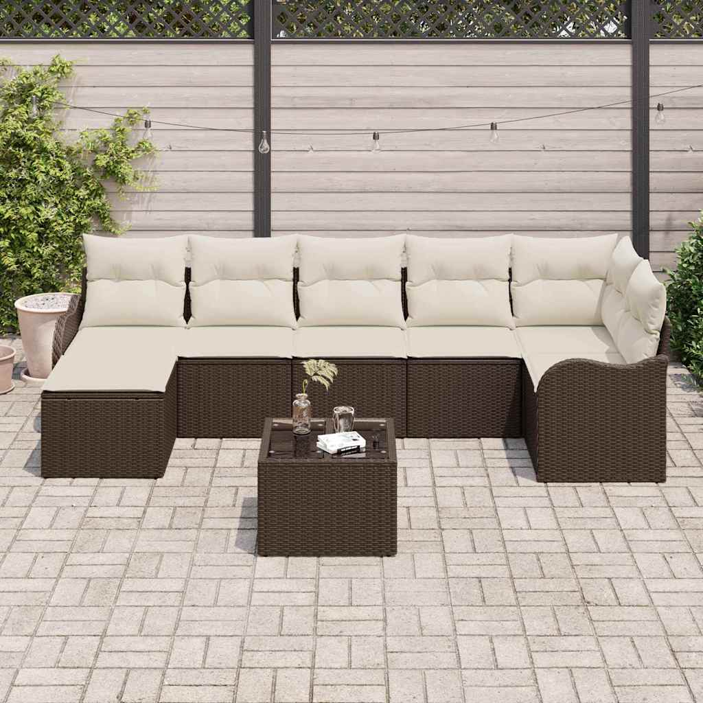Ensemble de canapé de jardin Marron polyrotin