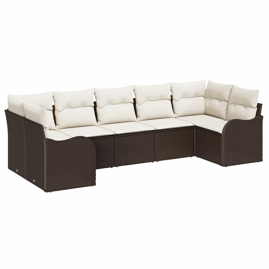 Ensemble de canapé de jardin Marron polyrotin
