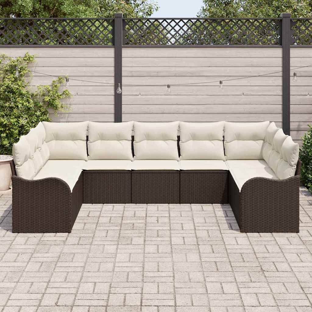 Ensemble de canapé de jardin Marron polyrotin