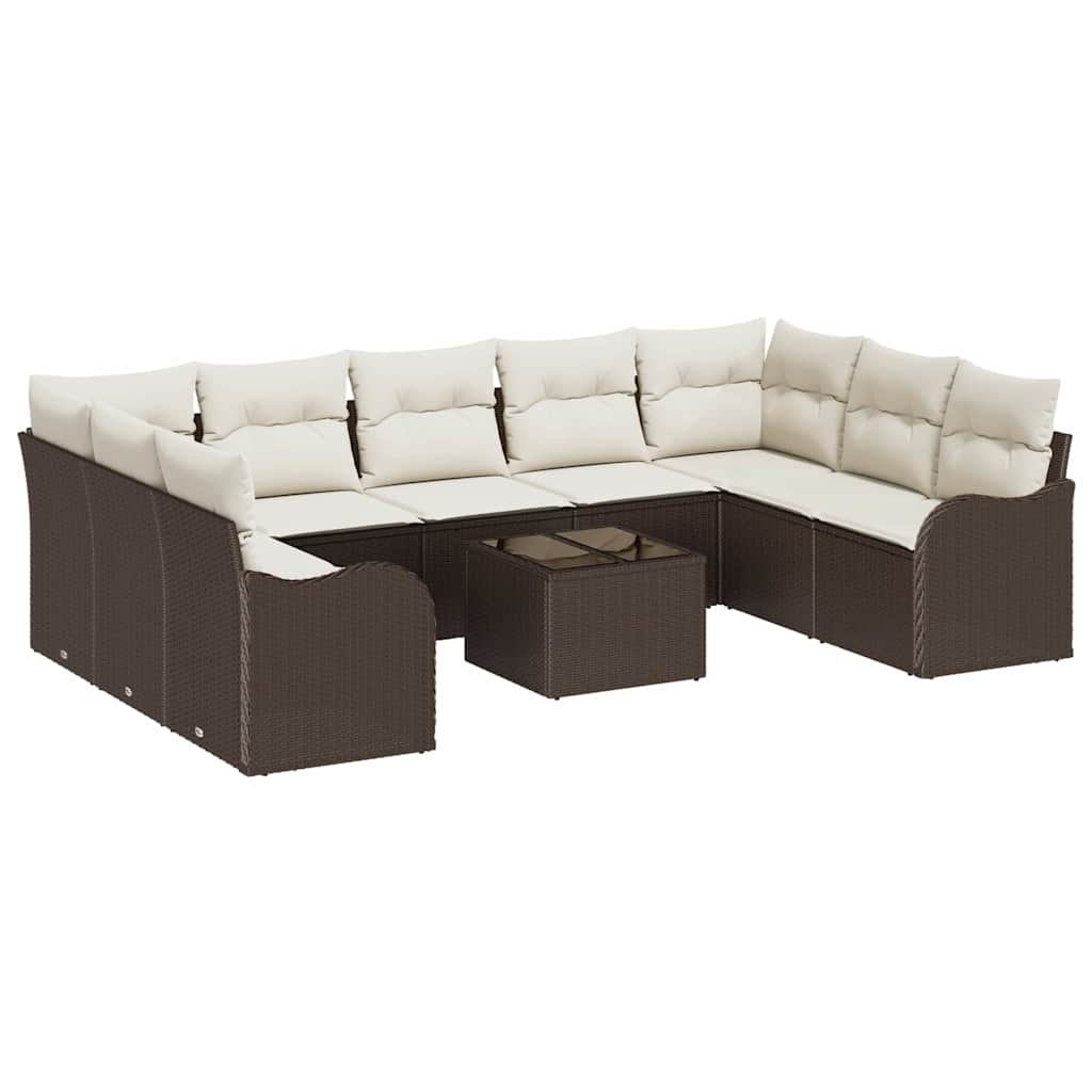 Ensemble de canapé de jardin Marron polyrotin