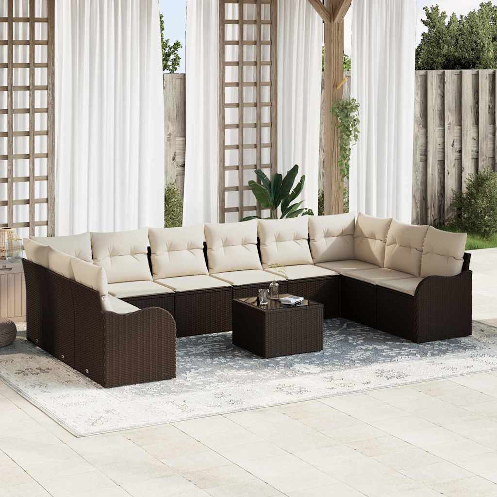 Ensemble de canapé de jardin Marron 55 x 55 x 37 cm polyrotin