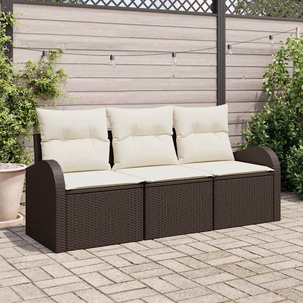 Ensemble de canapé de jardin Marron polyrotin