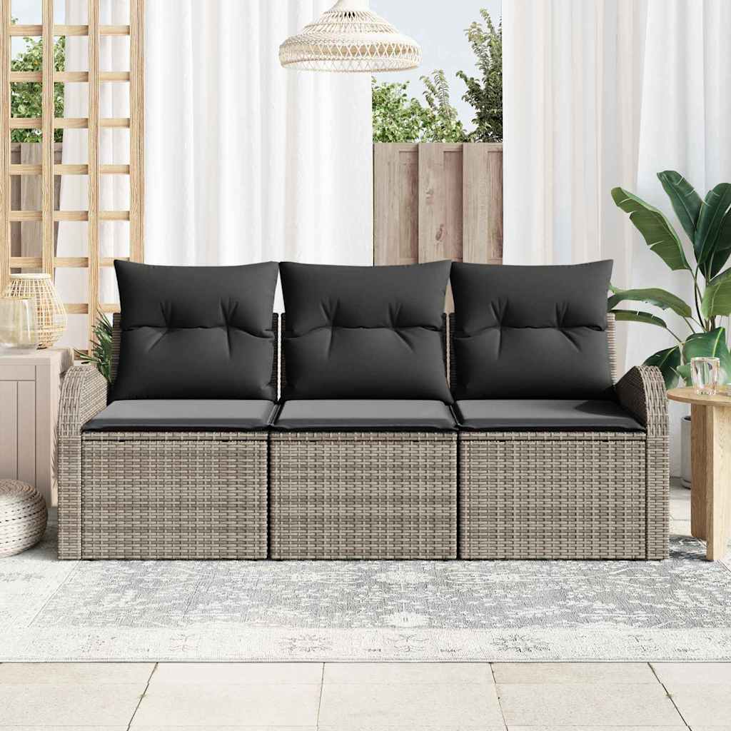 Ensemble de canapé de jardin Gris polyrotin