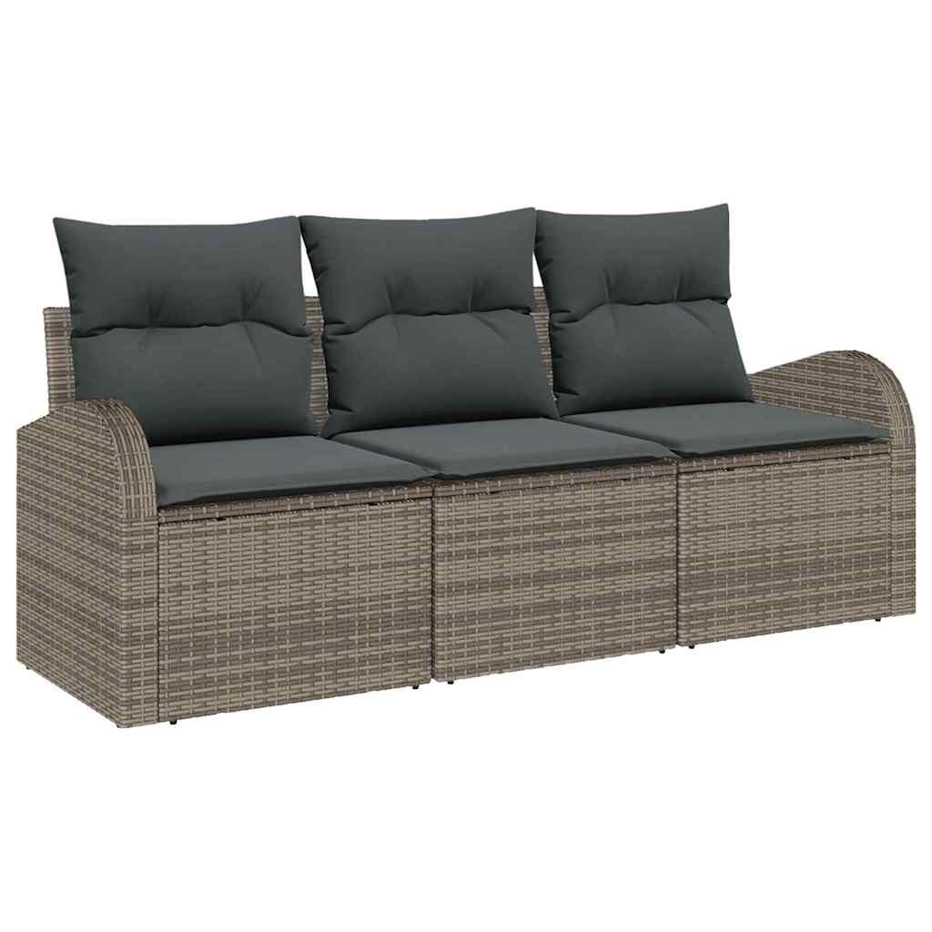 Ensemble de canapé de jardin Gris polyrotin