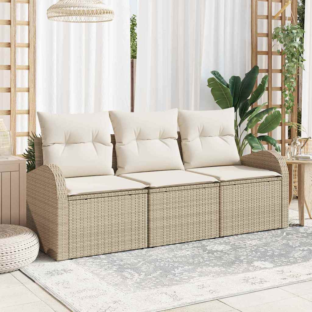 Ensemble de canapé de jardin Beige polyrotin