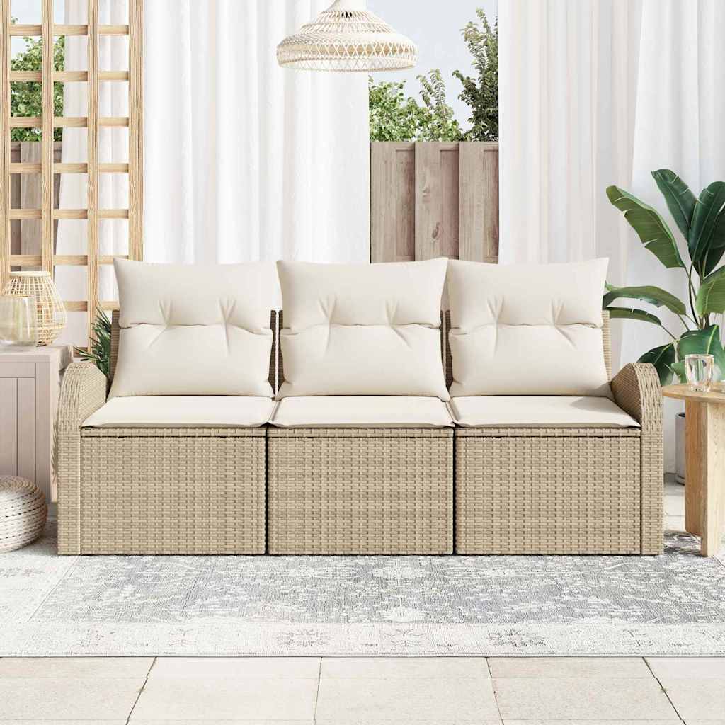 Ensemble de canapé de jardin Beige polyrotin