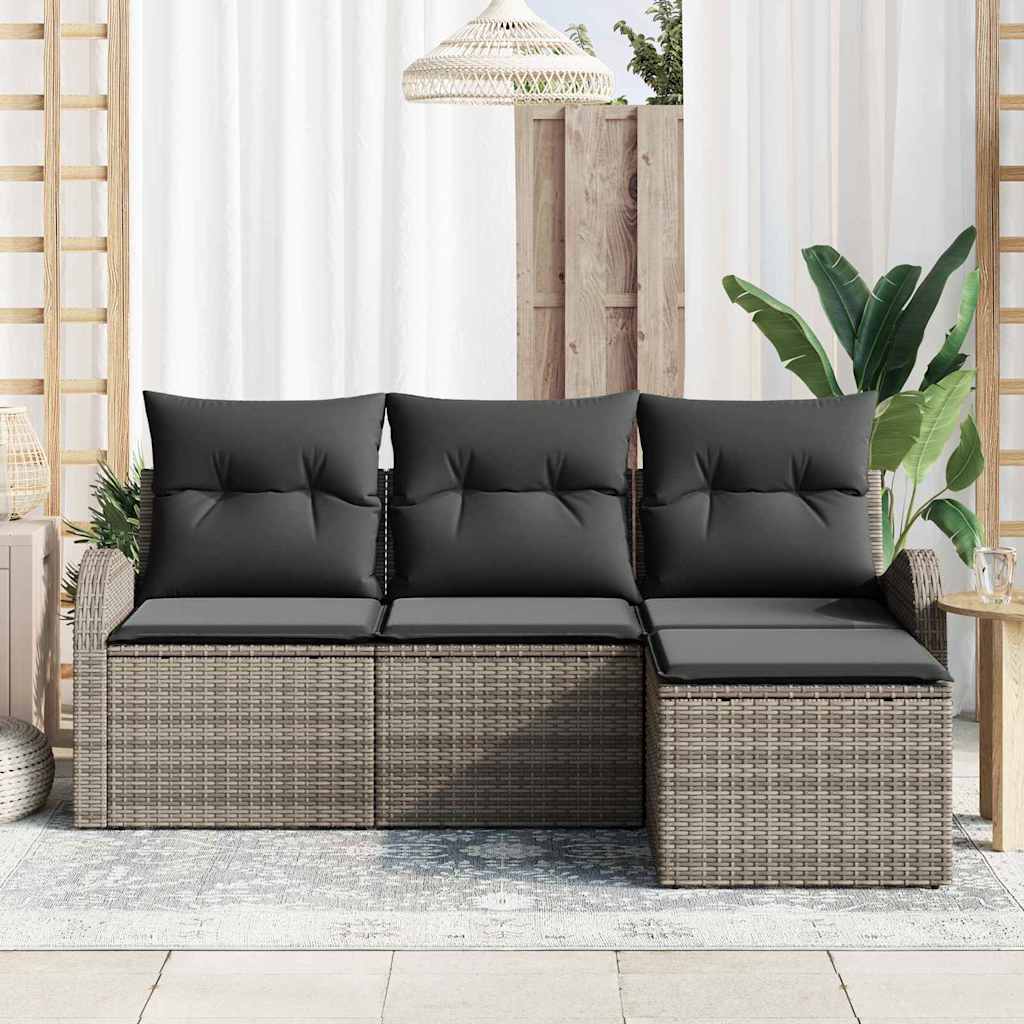 Ensemble de canapé de jardin Gris polyrotin