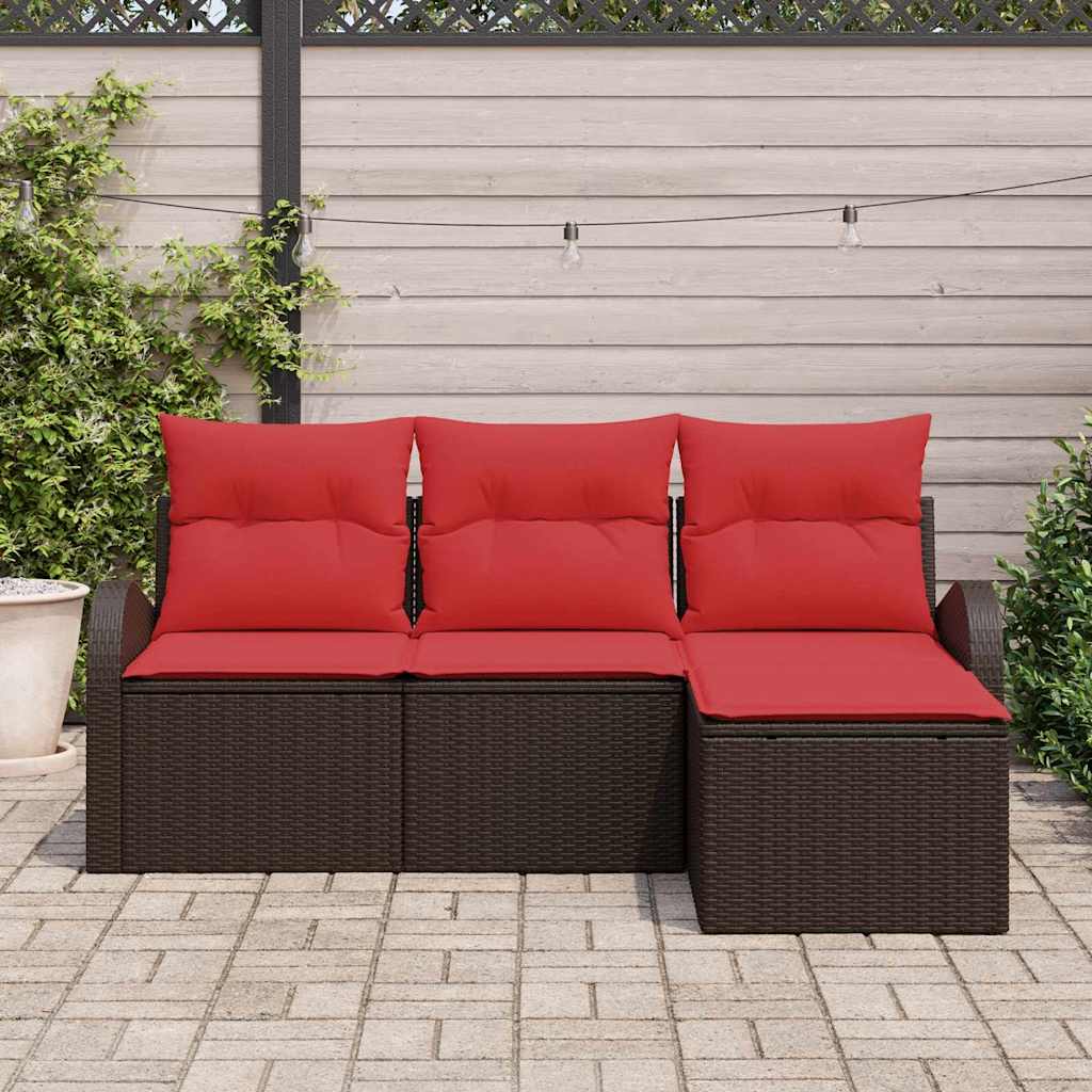 Ensemble de canapé de jardin Marron polyrotin