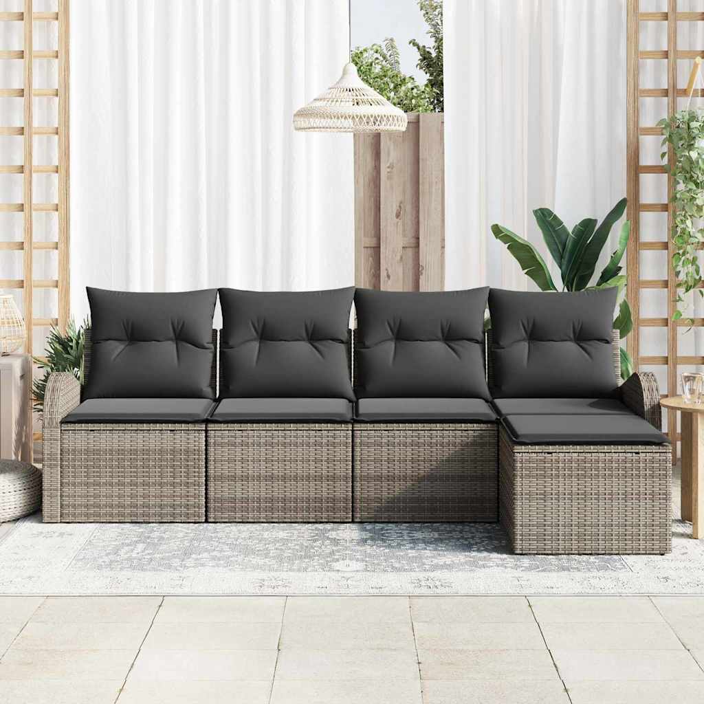 Ensemble de canapé de jardin Gris polyrotin