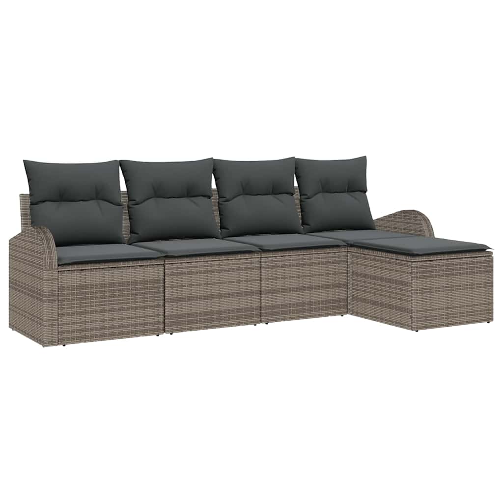 Ensemble de canapé de jardin Gris polyrotin