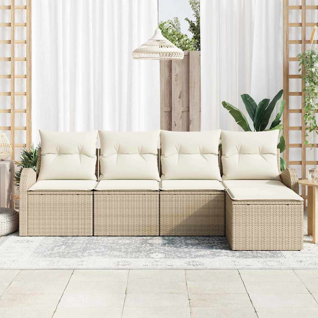 Ensemble de canapé de jardin Beige polyrotin