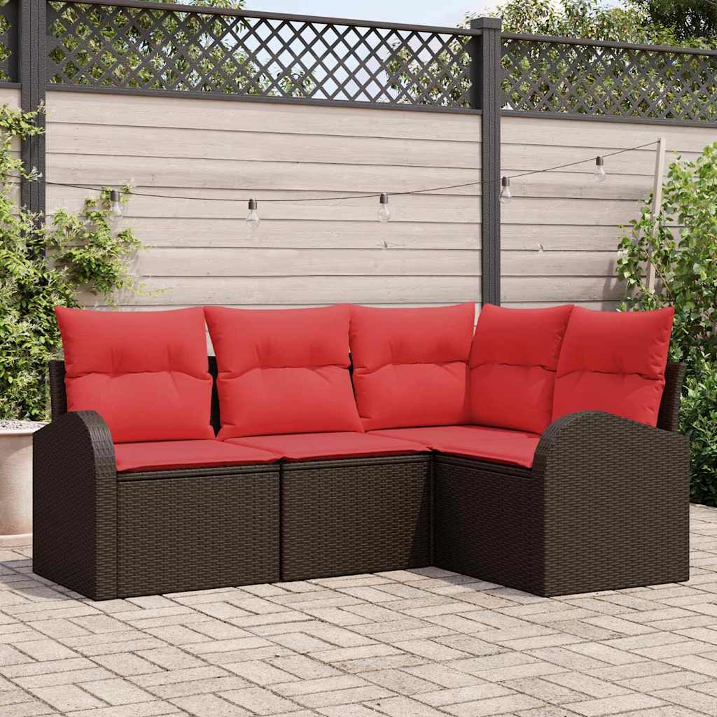 Ensemble de canapé de jardin Marron polyrotin