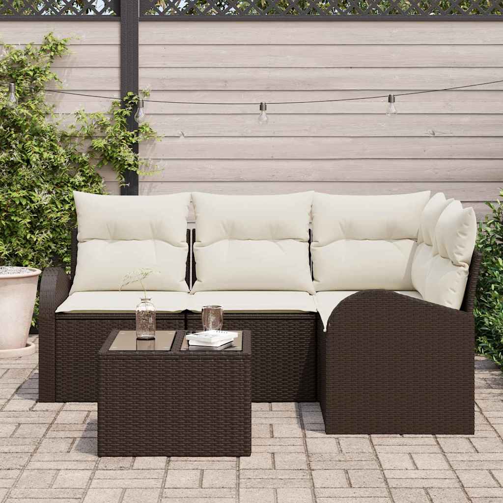 Ensemble de canapé de jardin Marron polyrotin
