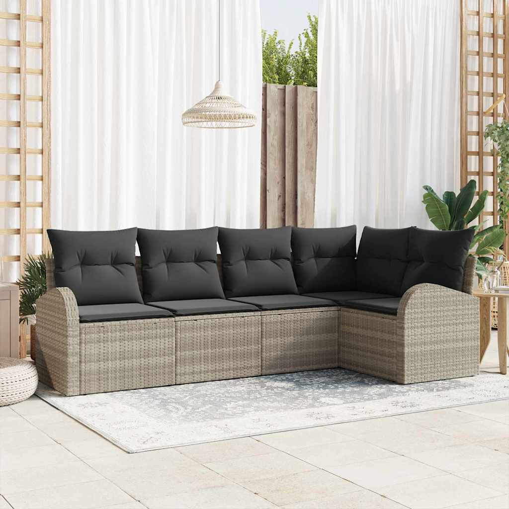 Ensemble de Canapés avec coussin Gris clair Polyester