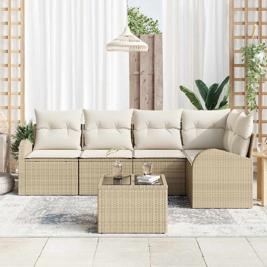 Ensemble de Canapés avec coussin Beige Polyester
