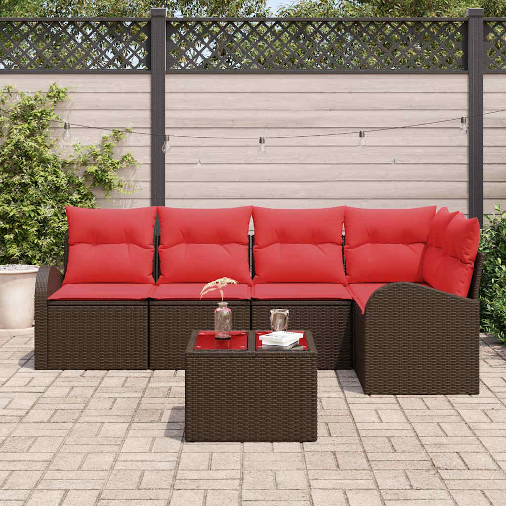 Ensemble de canapé de jardin Marron polyrotin