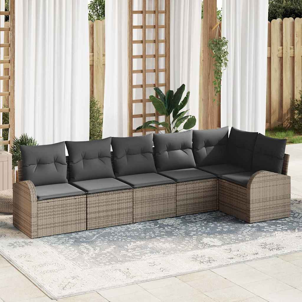 Ensemble de canapé de jardin Gris polyrotin