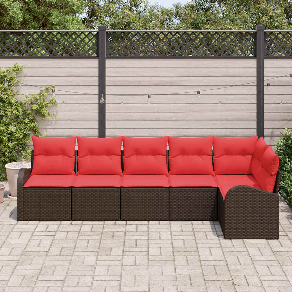 Ensemble de canapé de jardin Marron polyrotin