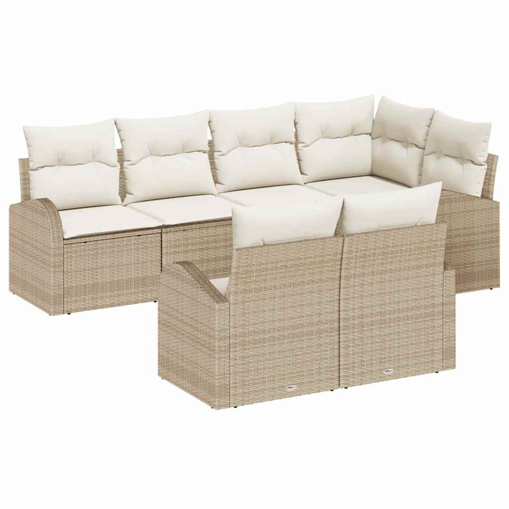 Ensemble de canapé de jardin Beige polyrotin