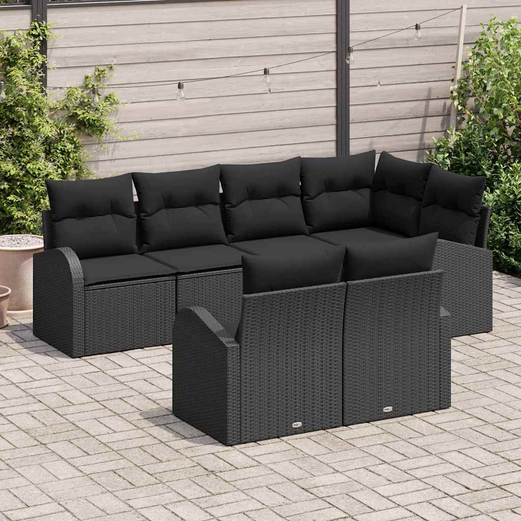 Ensemble de canapé de jardin Noir polyrotin