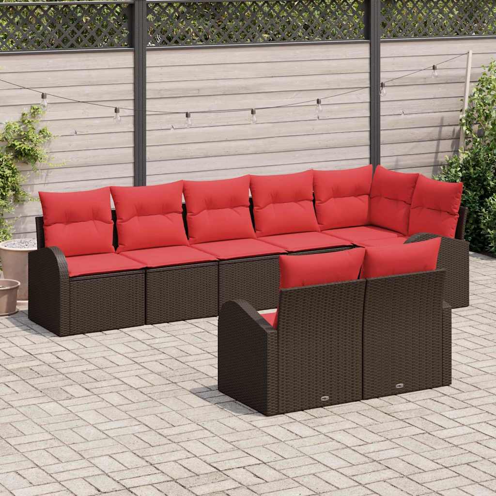 Ensemble de canapé de jardin Marron polyrotin