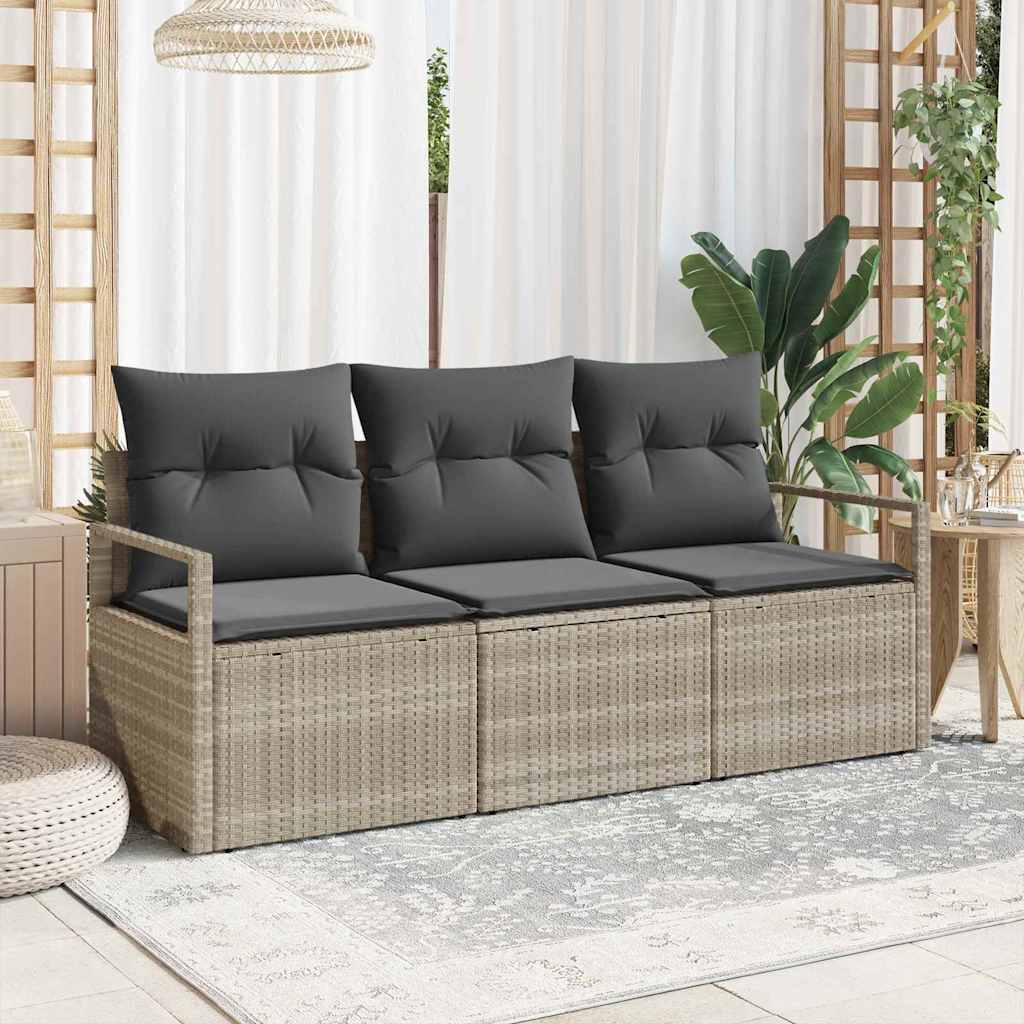 Ensemble de Canapés 3 pcs Gris clair polyrotin