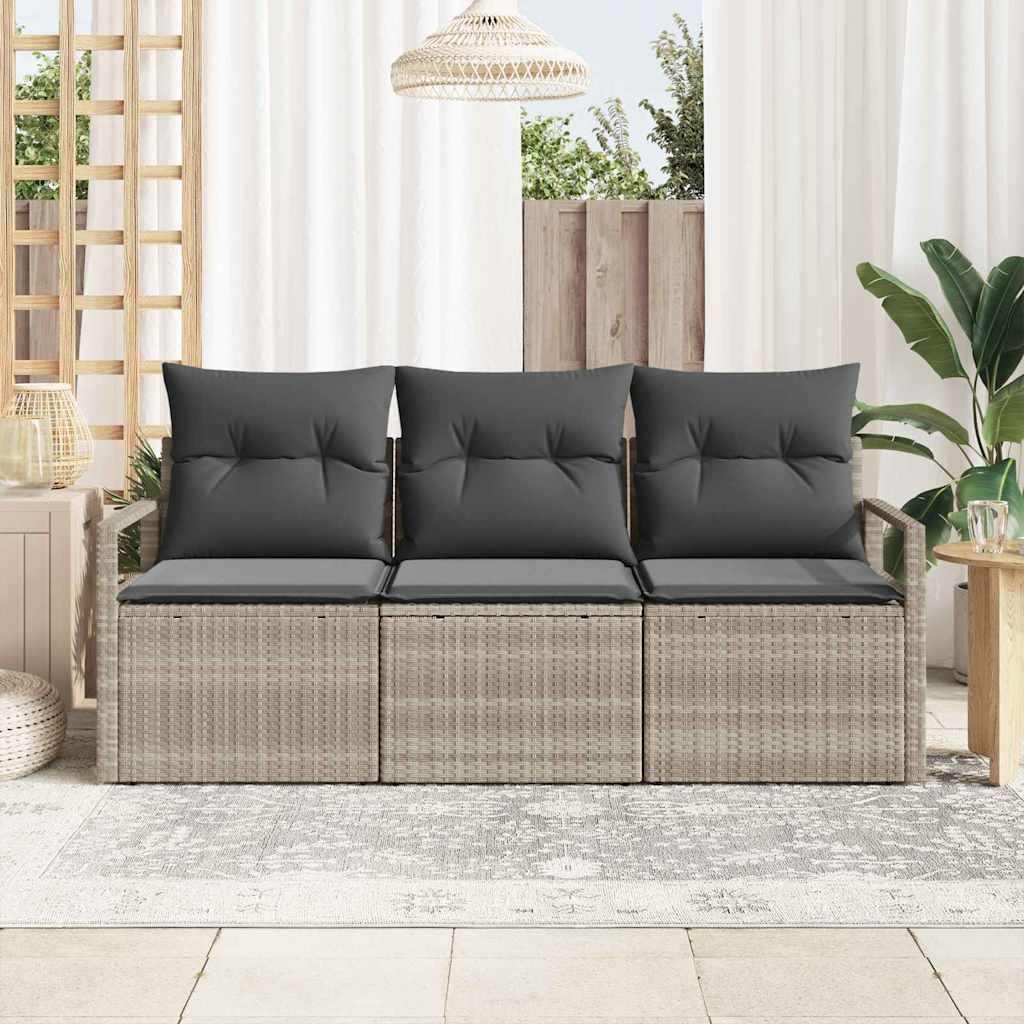 Ensemble de Canapés 3 pcs Gris clair polyrotin