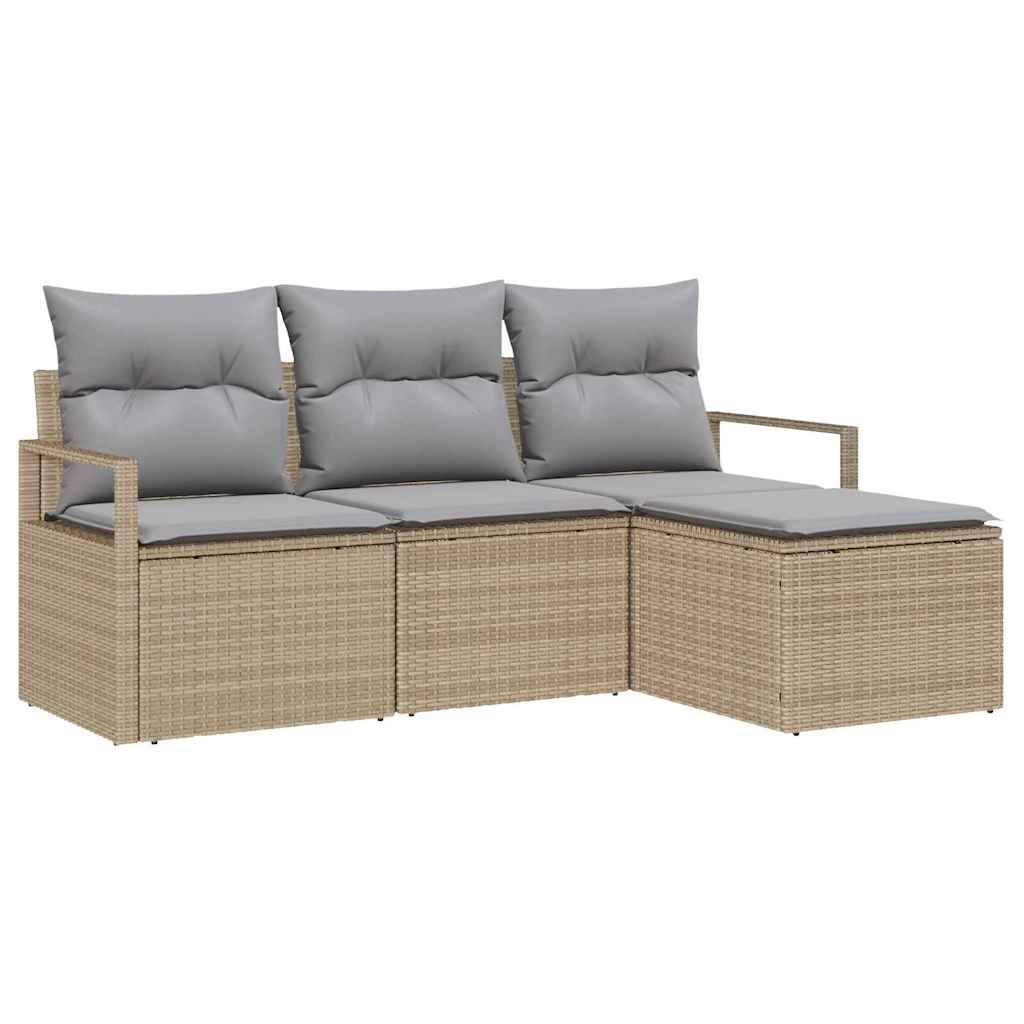 Ensemble de Canapés 4 pcs Beige polyrotin