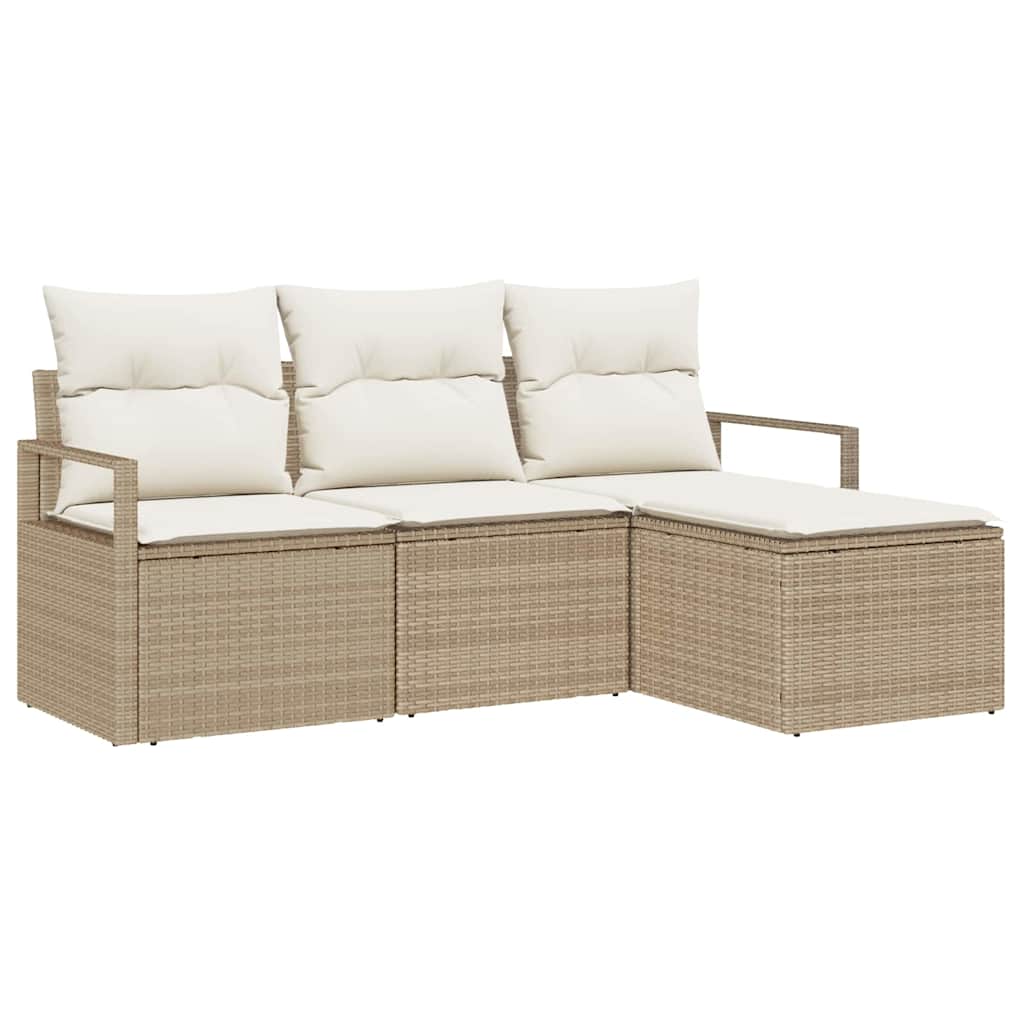 Ensemble de Canapés 4 pcs Beige polyrotin