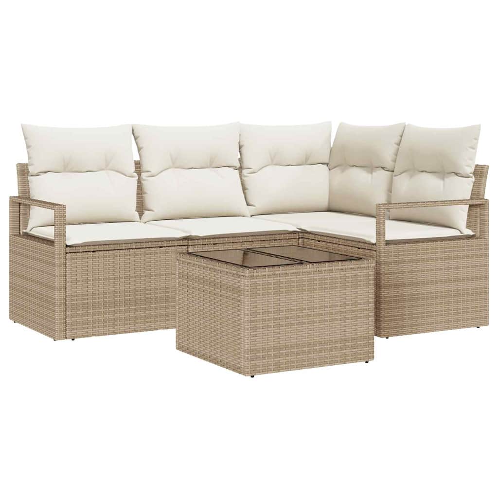 Ensemble de Canapés 5 pcs Beige polyrotin