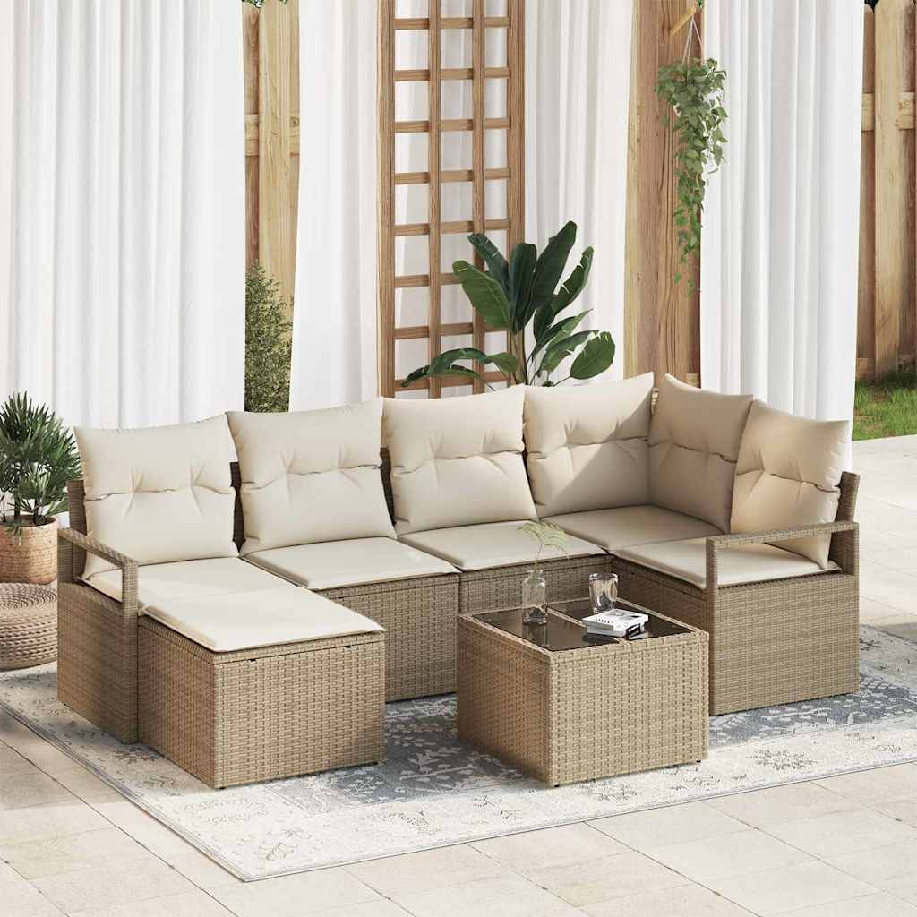 Ensemble de Canapés 7 pcs Beige polyrotin