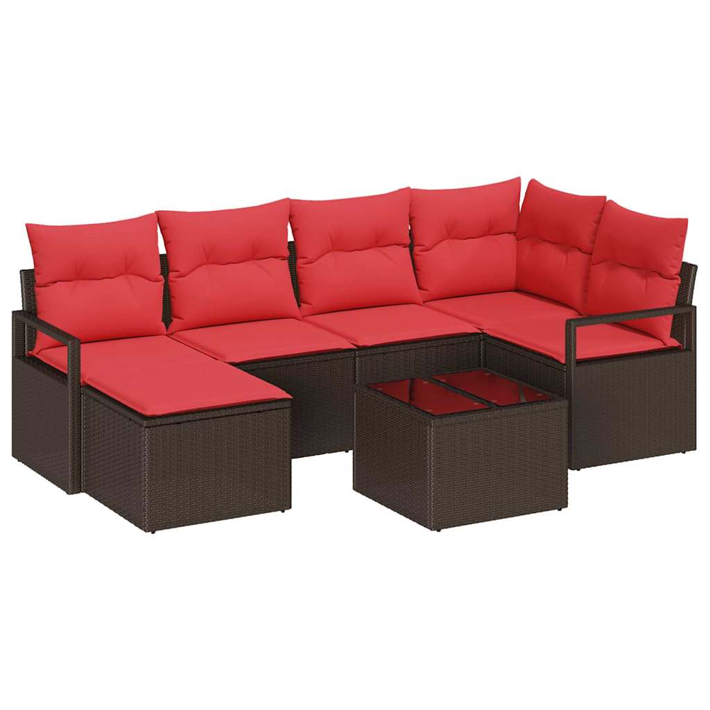 Ensemble de Canapés 7 pcs Marron polyrotin