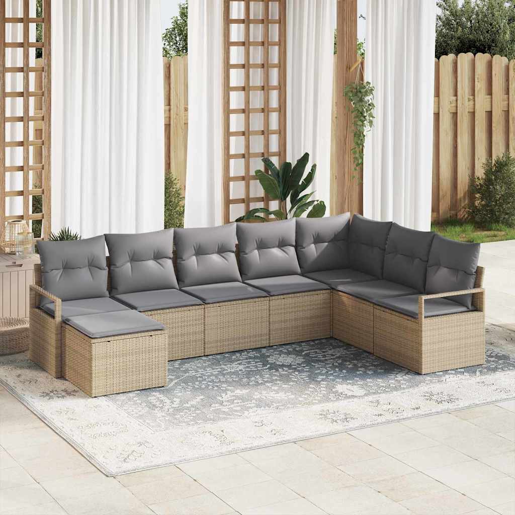 Ensemble de Canapés 8 pc Beige polyrotin